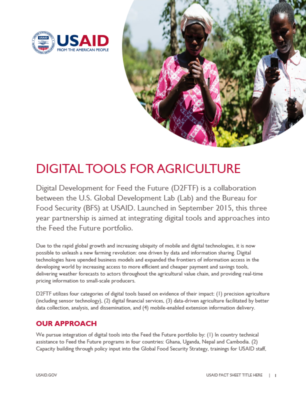 Digital Tools for Agriculture Fact Sheet