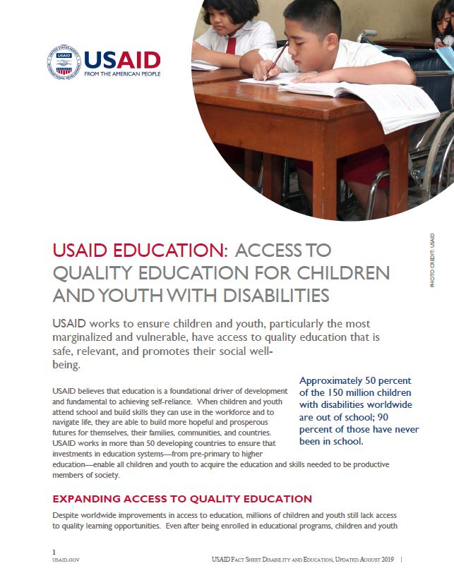 USAID Education: Access to Quality Education for Children and Youth With Disabilities