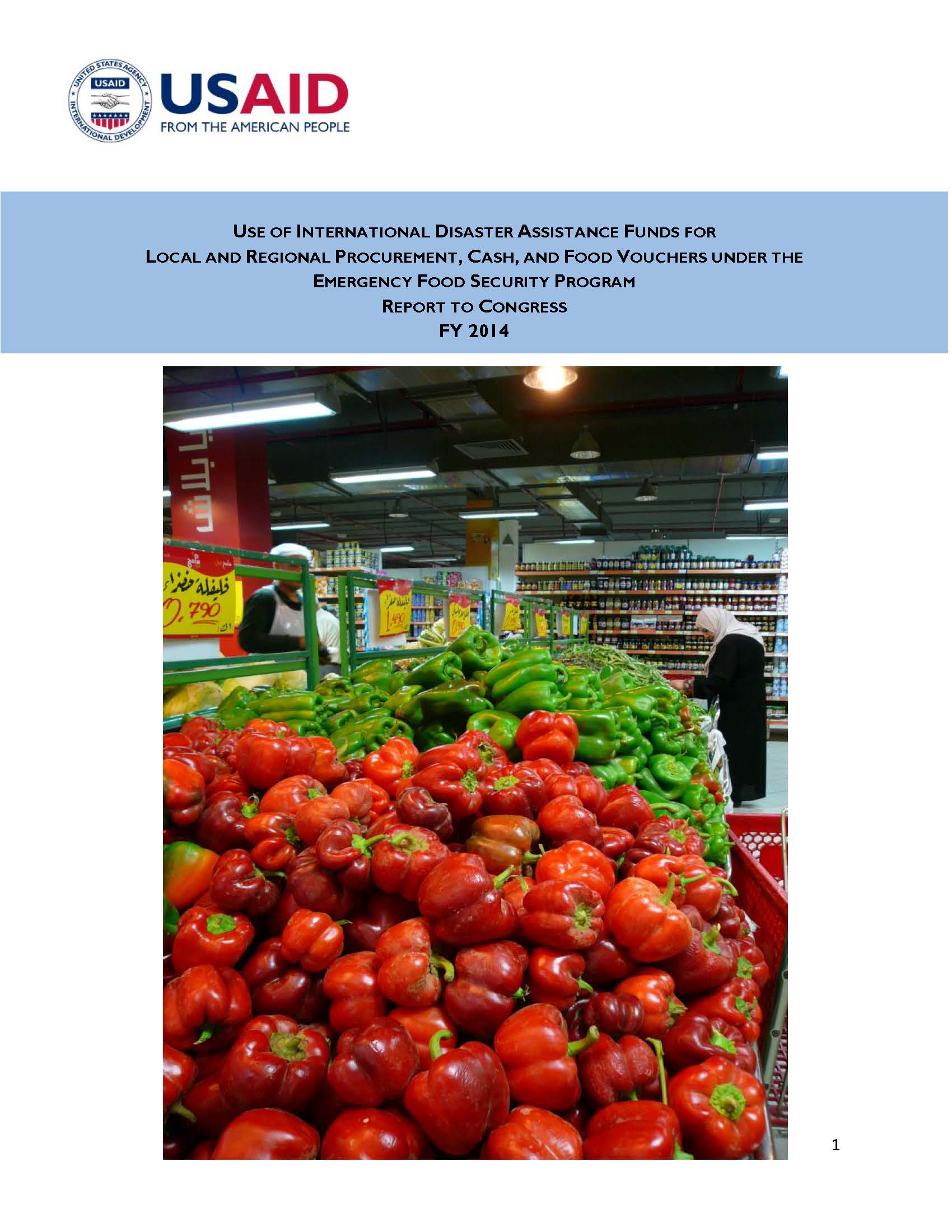 FY 2014 Emergency Food Security Program Report to Congress