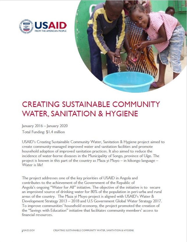 Creating Sustainable Community Water, Sanitation & Hygiene project fact sheet