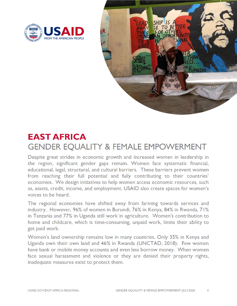 East Africa Gender fact sheet