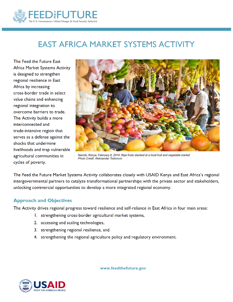 East Africa Market Systems Activity fact sheet