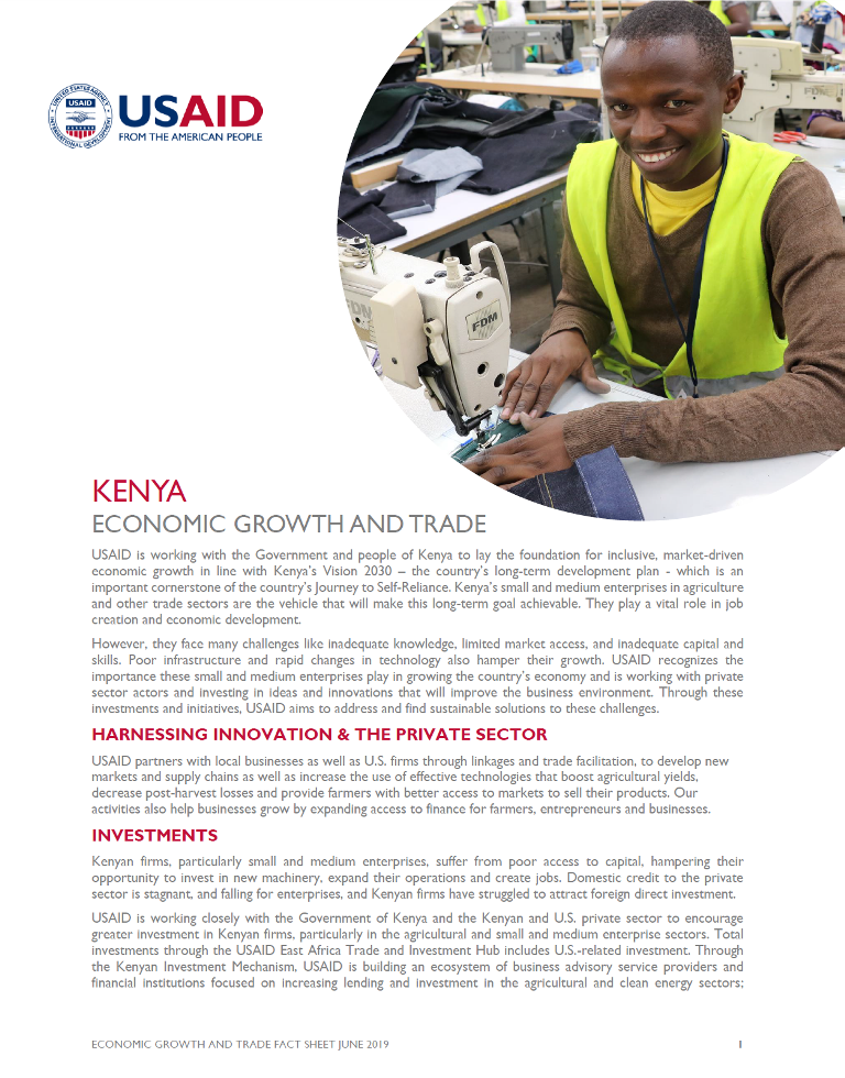 Kenya economic growth and trade fact sheet 