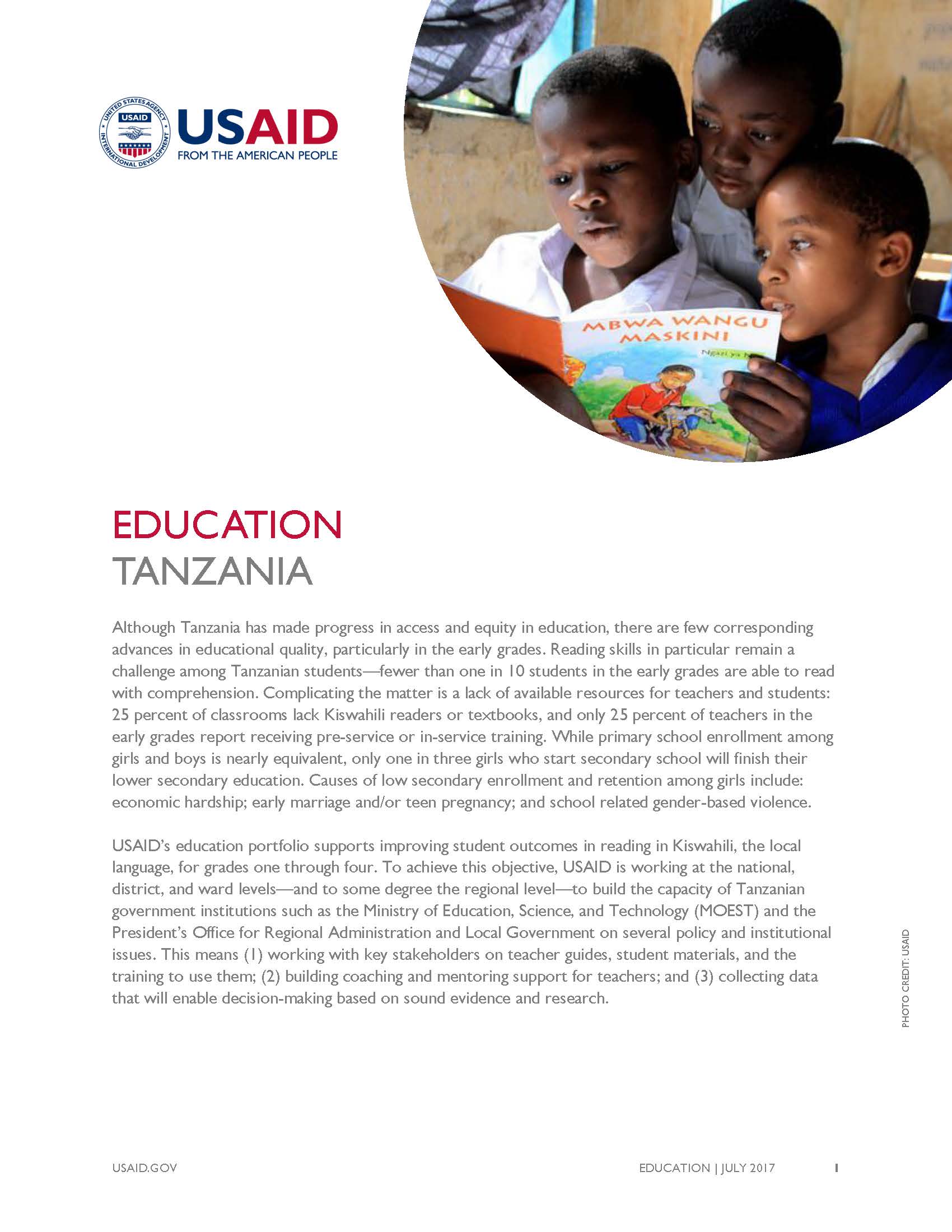 Tanzania Education Fact Sheet