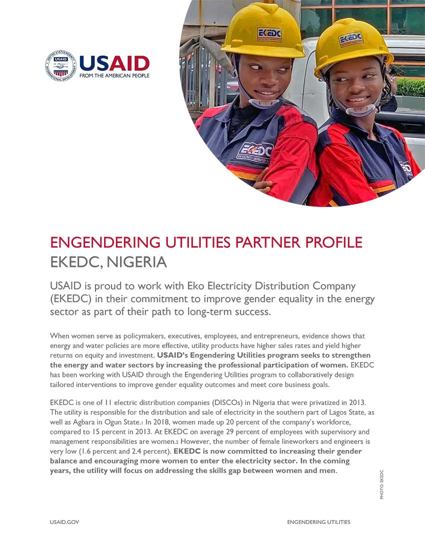 Engendering Utilities Partner Profile: EKEDC, Nigeria