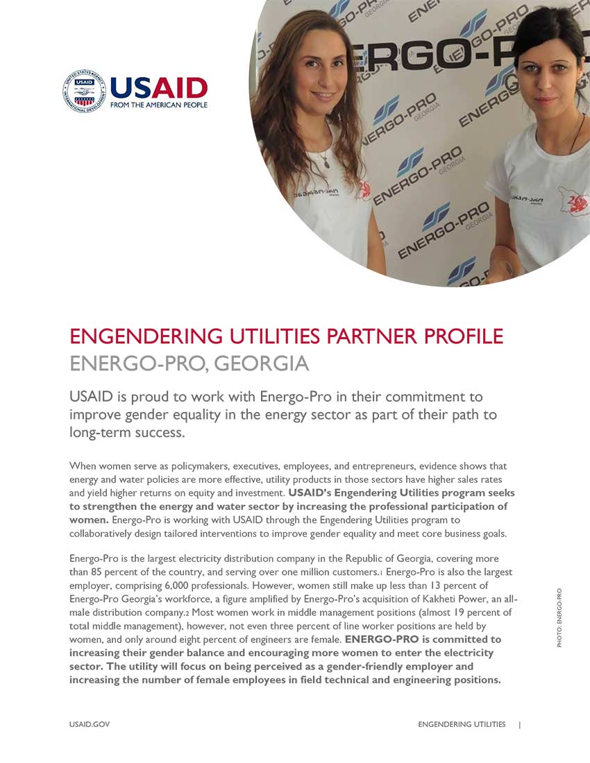 Engendering Utilities Partner Profile: Energo-Pro, Georgia