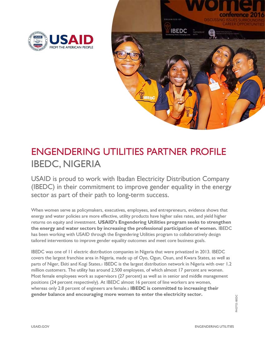 Engendering Utilities Partner Profile: IBEDC, Nigeria