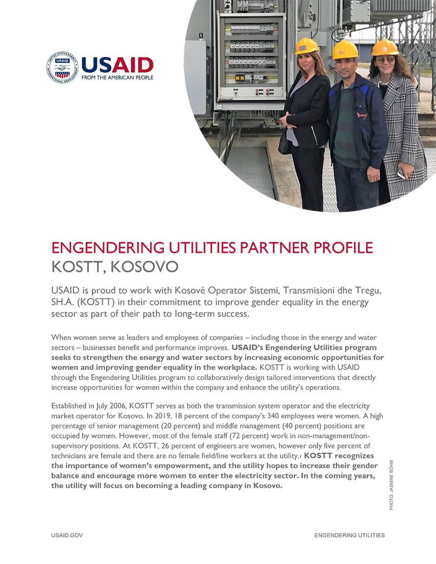 Engendering Utilities Partner Profile: KOSTT, Kosovo