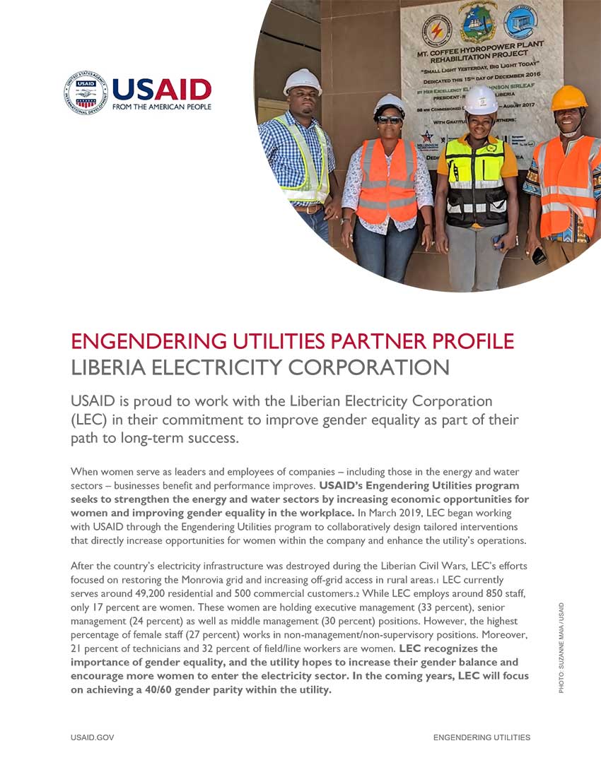 Engendering Utilities Partner Profile: LEC, Liberia
