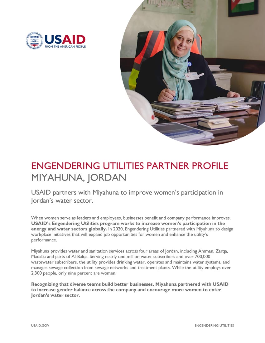 Engendering Utilities Partner Profile: Miyahuna, Jordan 