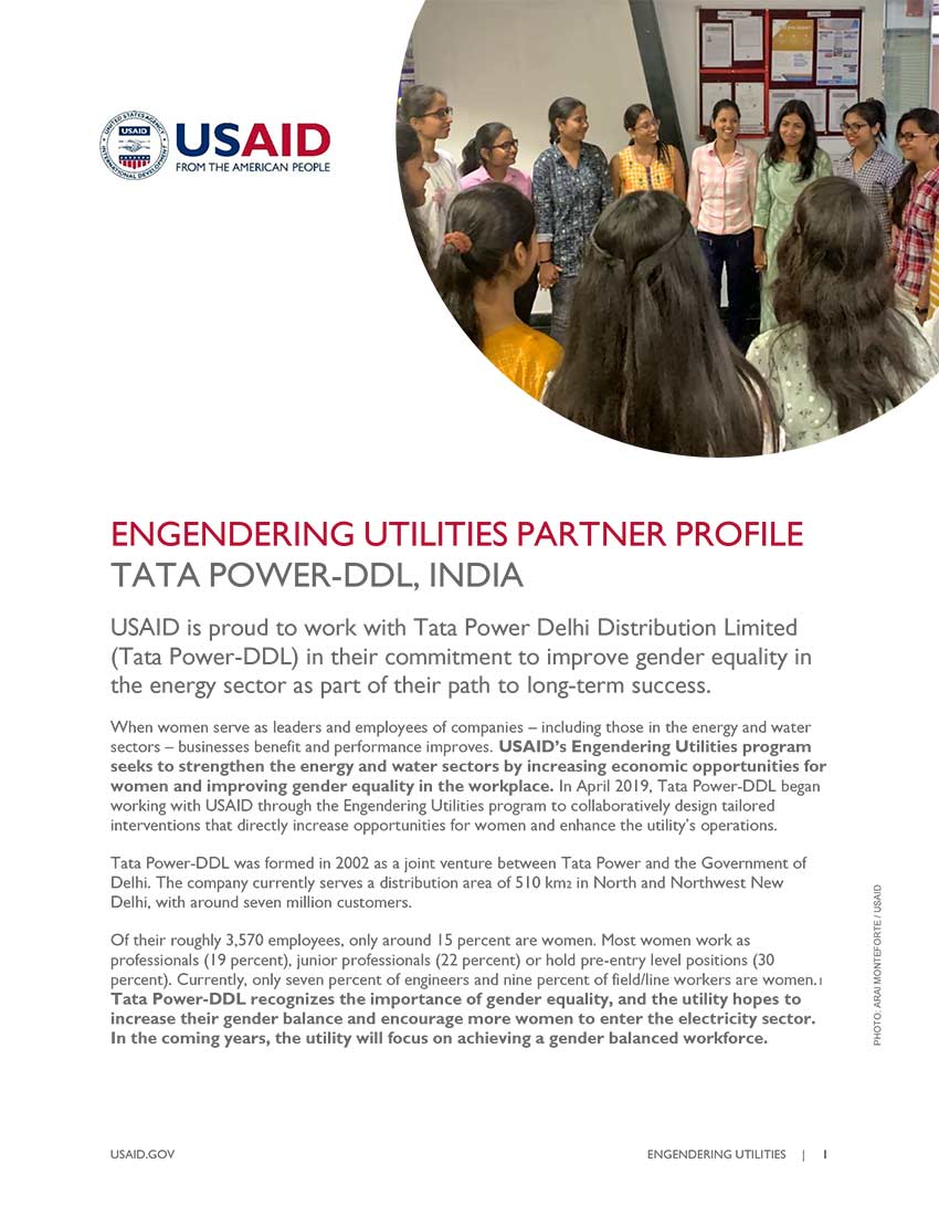 Engendering Utilities Partner Profile: TPDDL, India