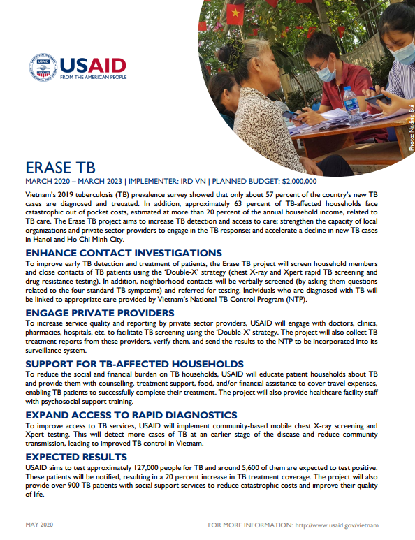 Fact Sheet: Erase TB project