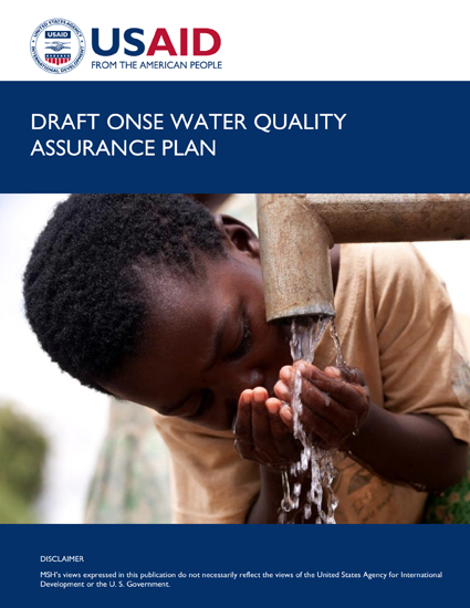 Example WQAP: DRAFT ONSE Water Quality Assurance Plan