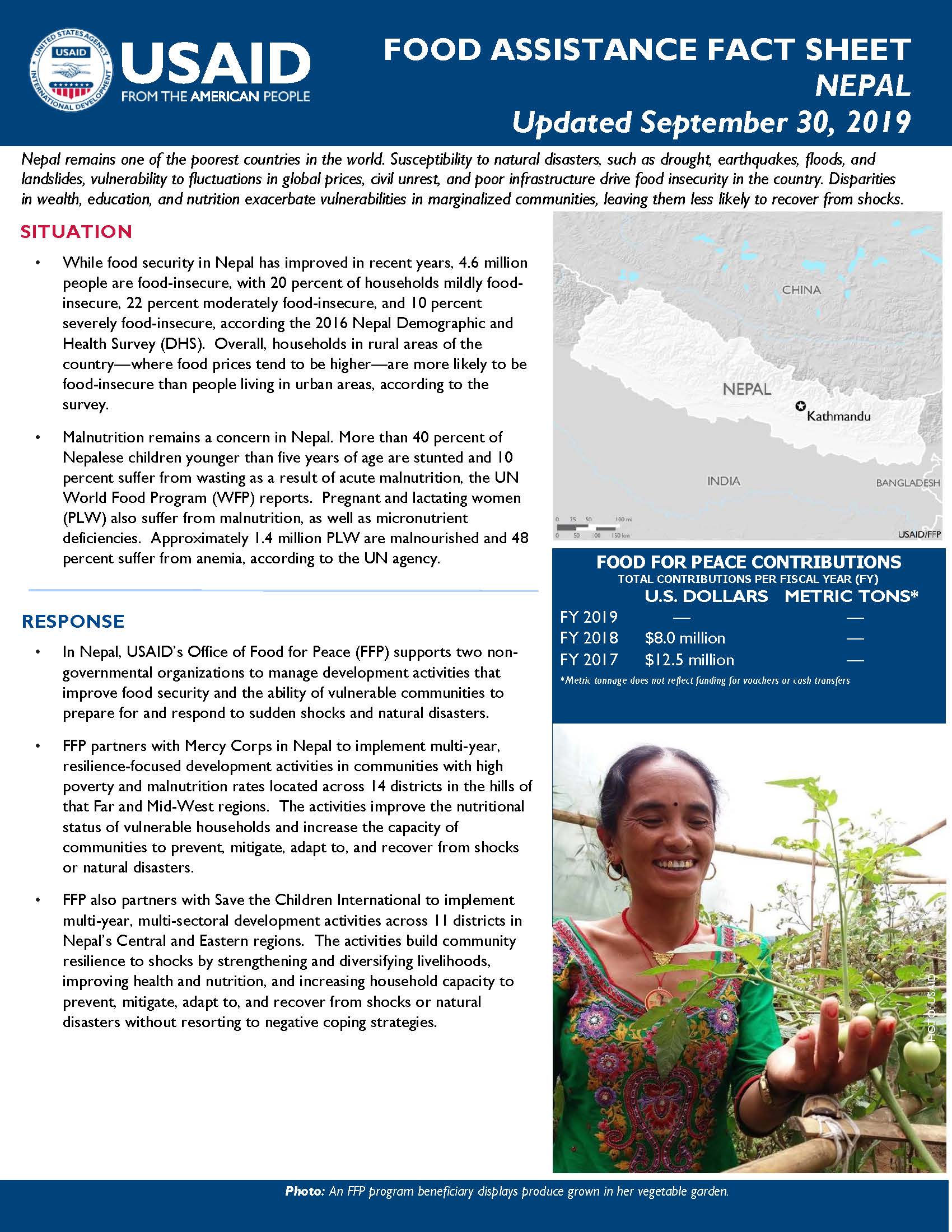 Food Assistance Fact Sheet - Nepal