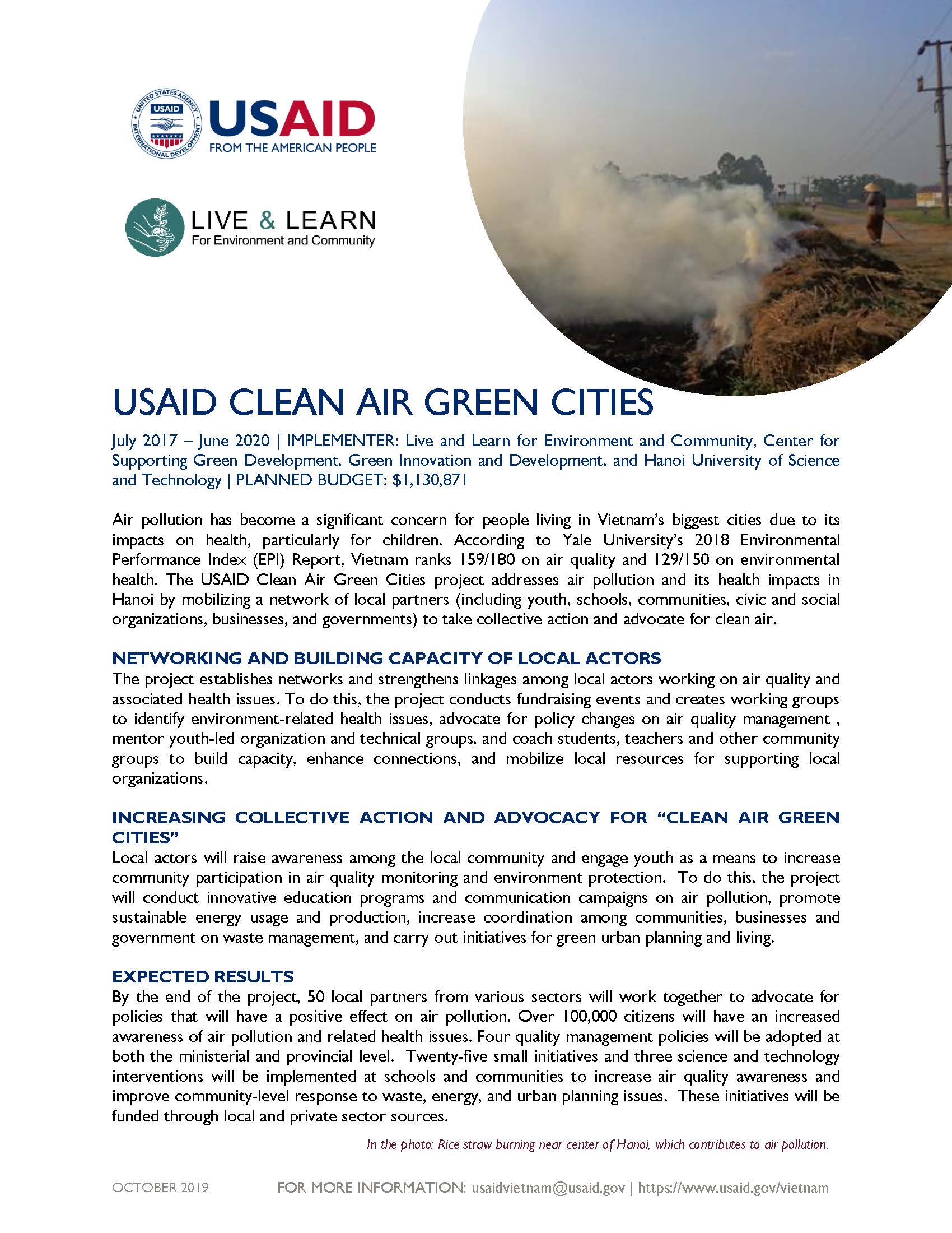 Fact Sheet: USAID Clean Air Green Cities