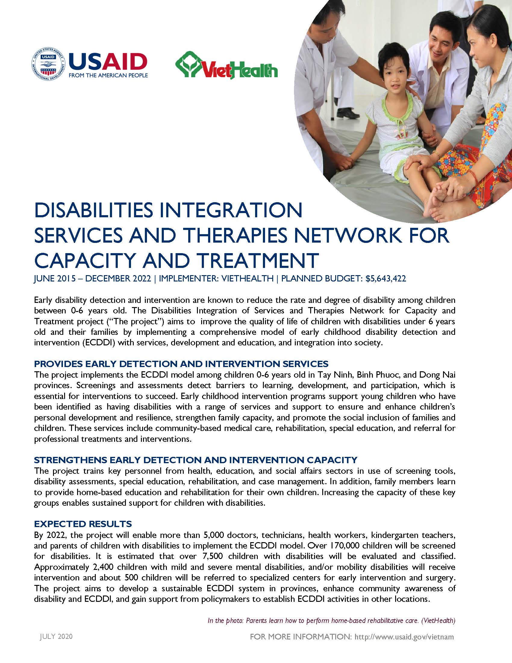Fact Sheet: Disabilities Integration of Services and Therapies Network for Capacity and Treatment project