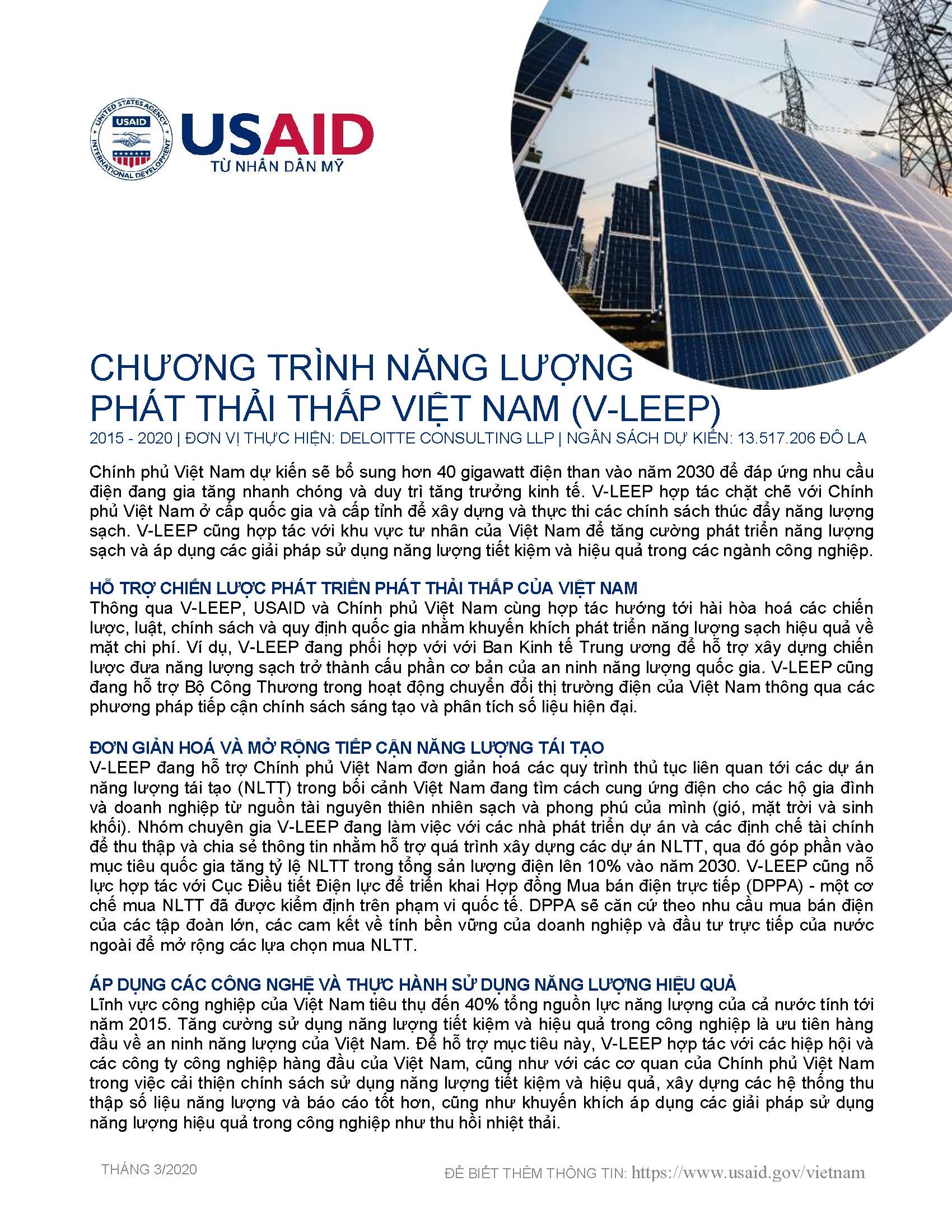 Chương trình Năng lượng Phát thải thấp Việt Nam (V-LEEP)