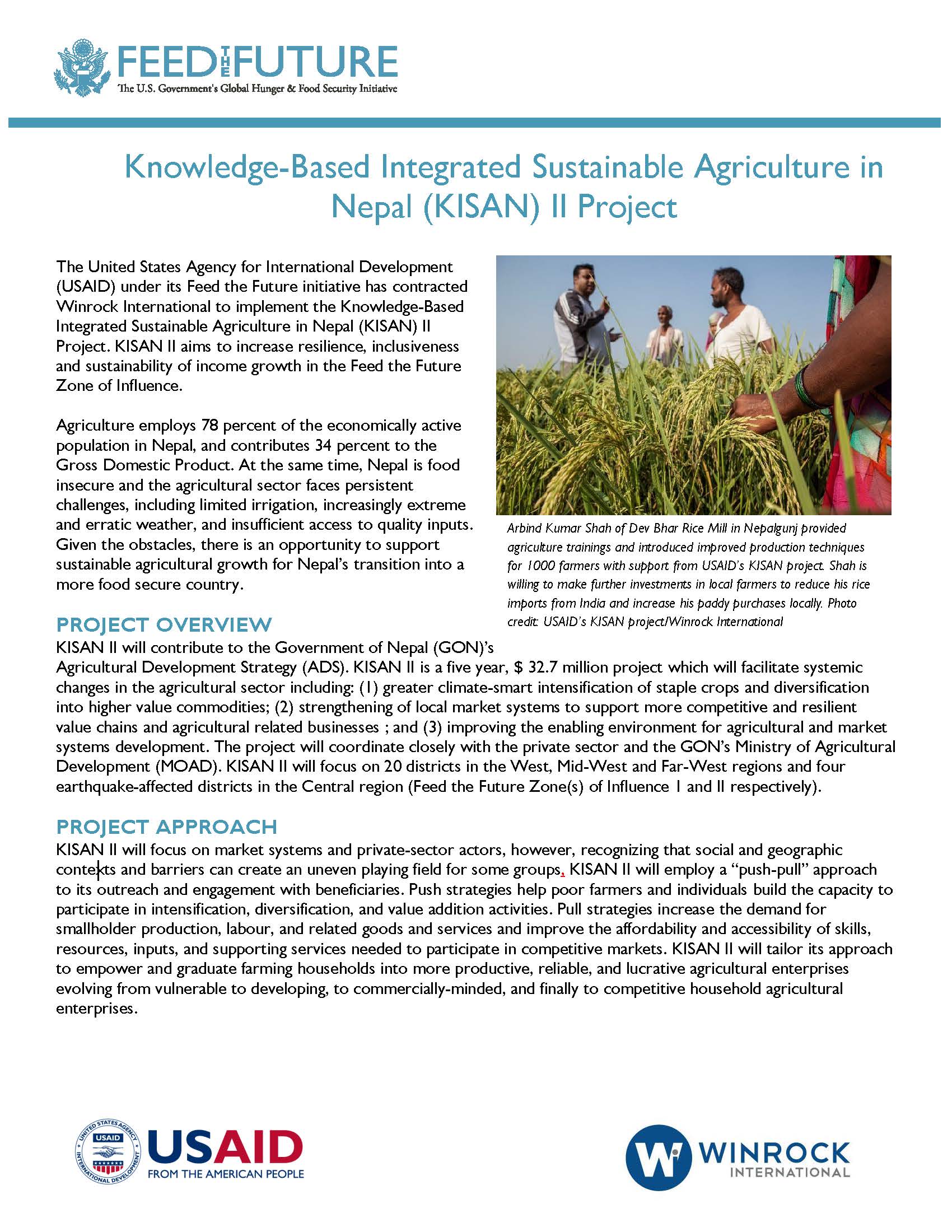 FACT SHEET: Knowledge-based Integrated Sustainable Agriculture and Nutrition (KISAN) II Project