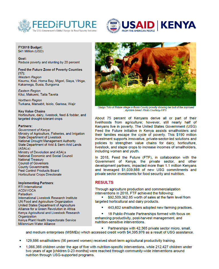 Feed the Future in Kenya fact sheet