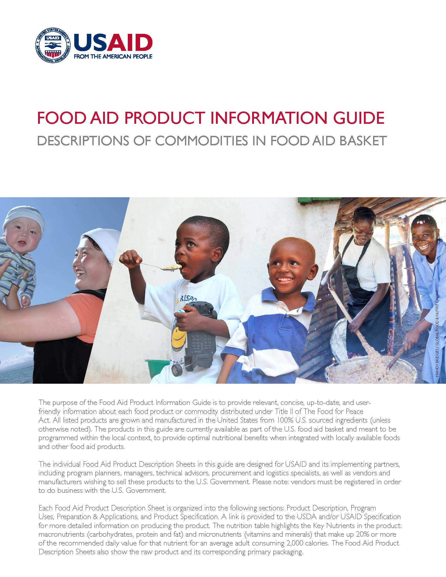 Food Aid Product Information Guide