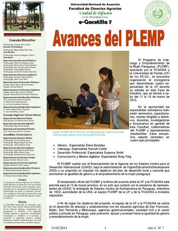 Gacetilla UNA - Avances del PLEMP (Spanish)