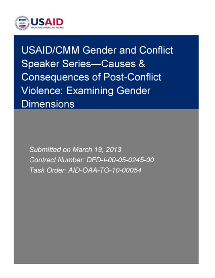 Gender and Conflict Symposium Report (2013)
