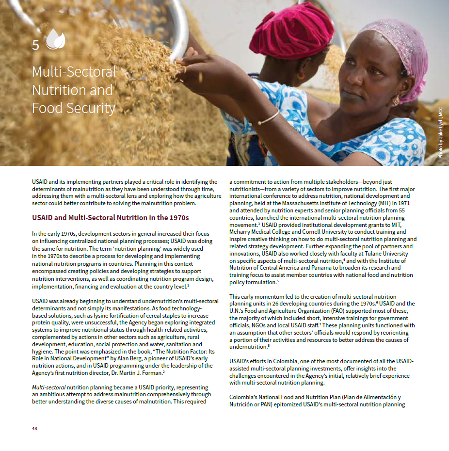 The History of Nutrition at USAID: Chapter 5