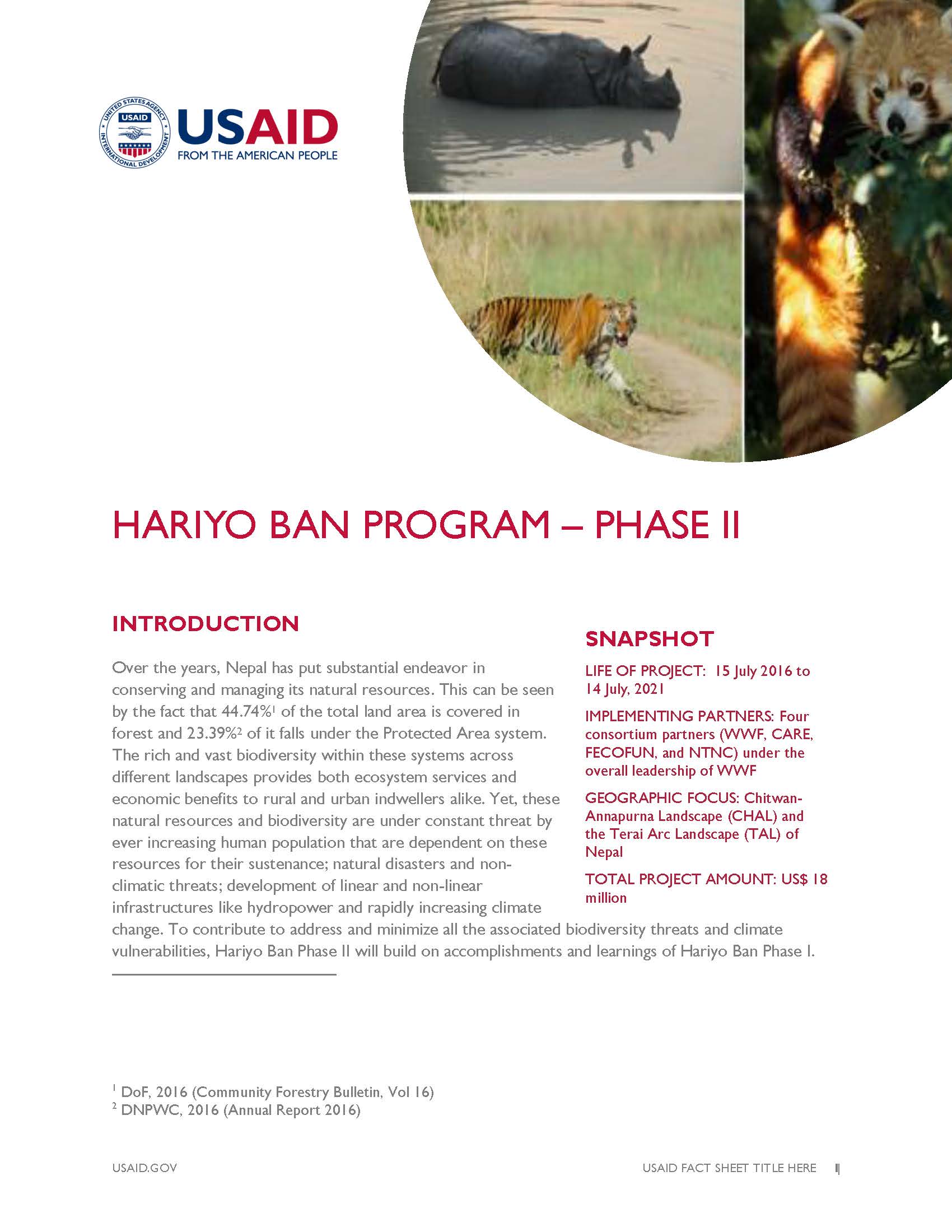 FACT SHEET: HARIYO BAN PROGRAM – PHASE II 