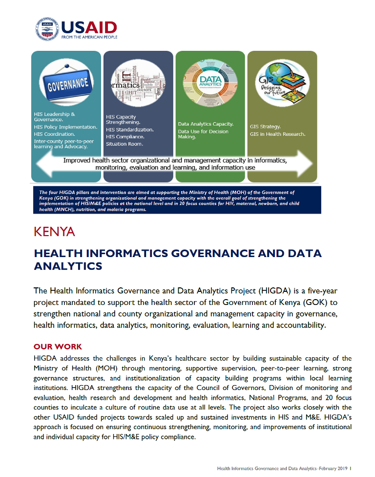 Health Informatics Governance and Data Analytics fact sheet