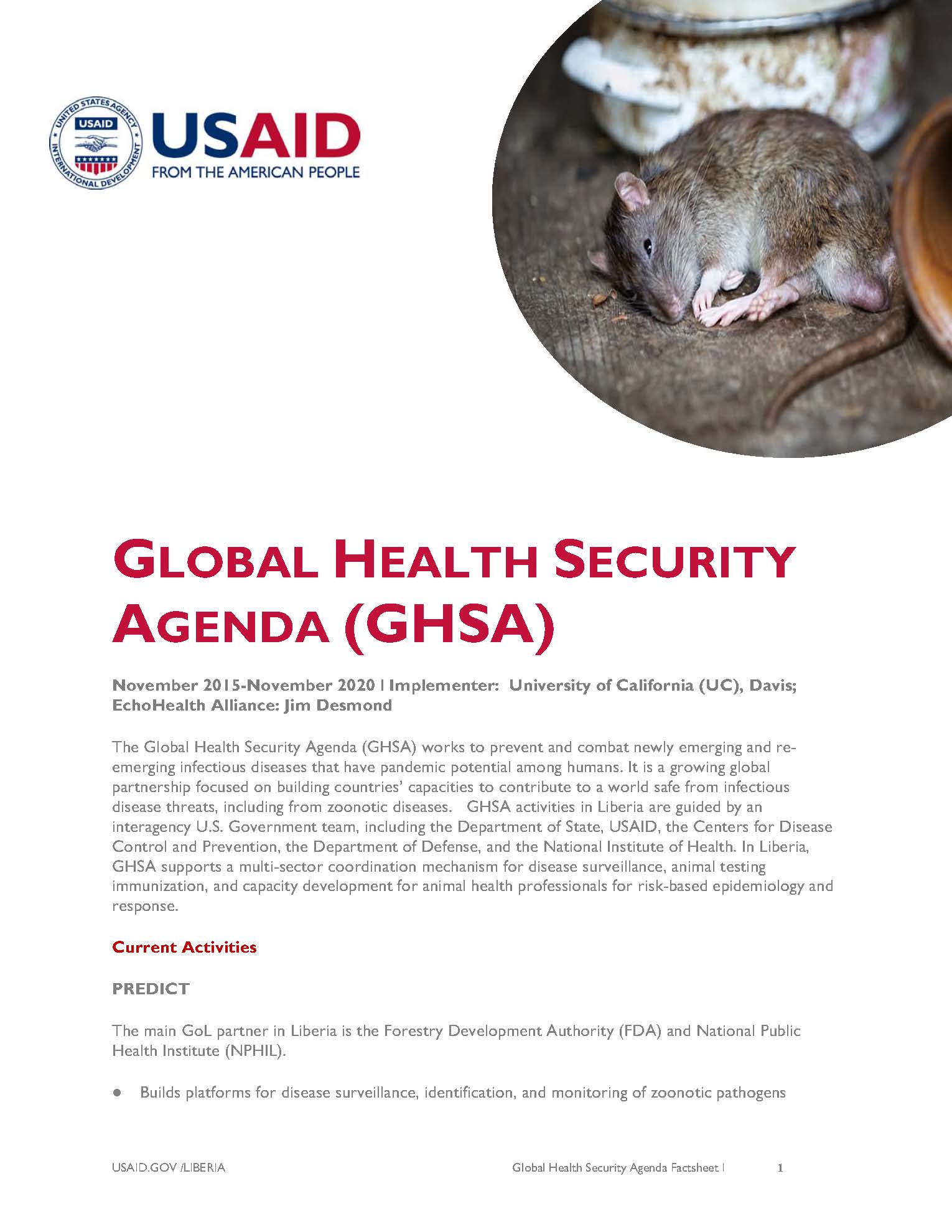 Global Health Security Agenda Program