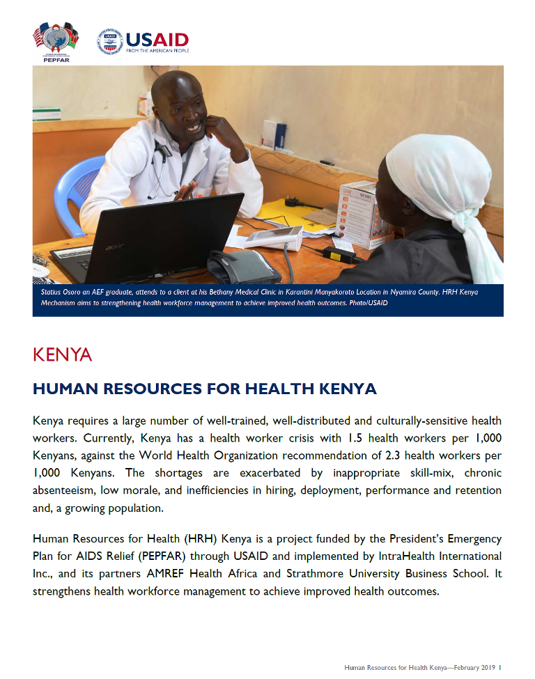 Human Resources for Health Kenya fact sheet