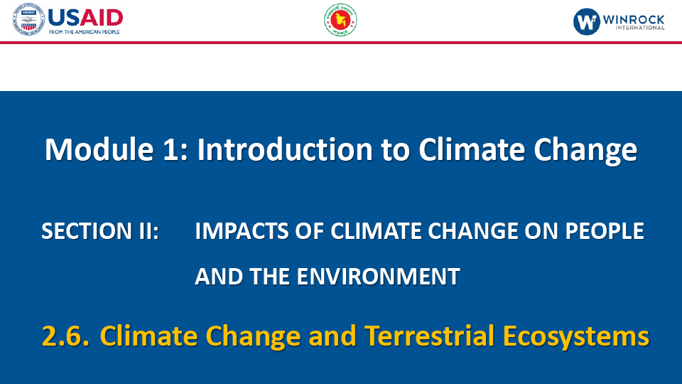 2.6 Climate Change and Terrestrial Ecosystems