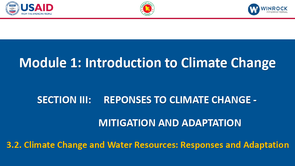 3.2. Climate Change and Water Resources: Responses and Adaptation