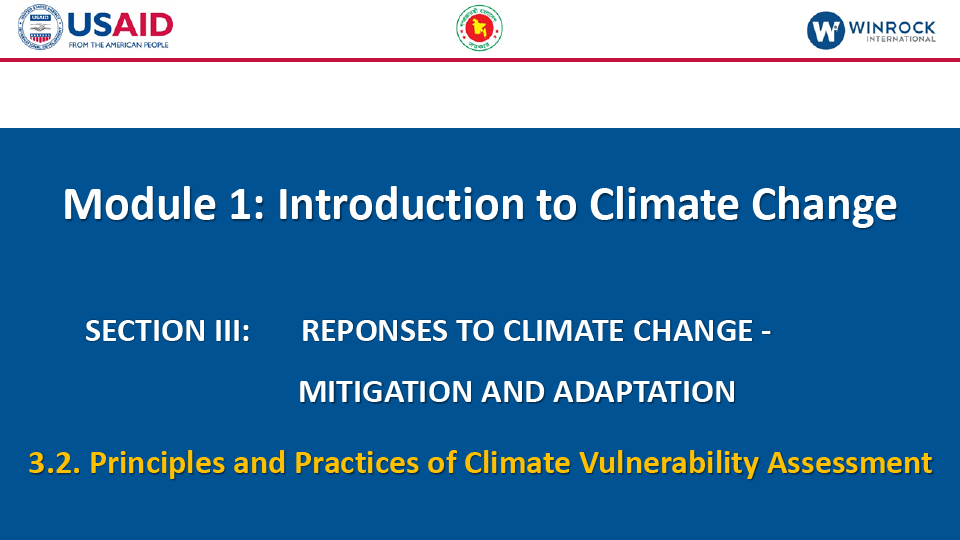 3.3. Principles and Practices of Climate Change Vulnerability Assessment