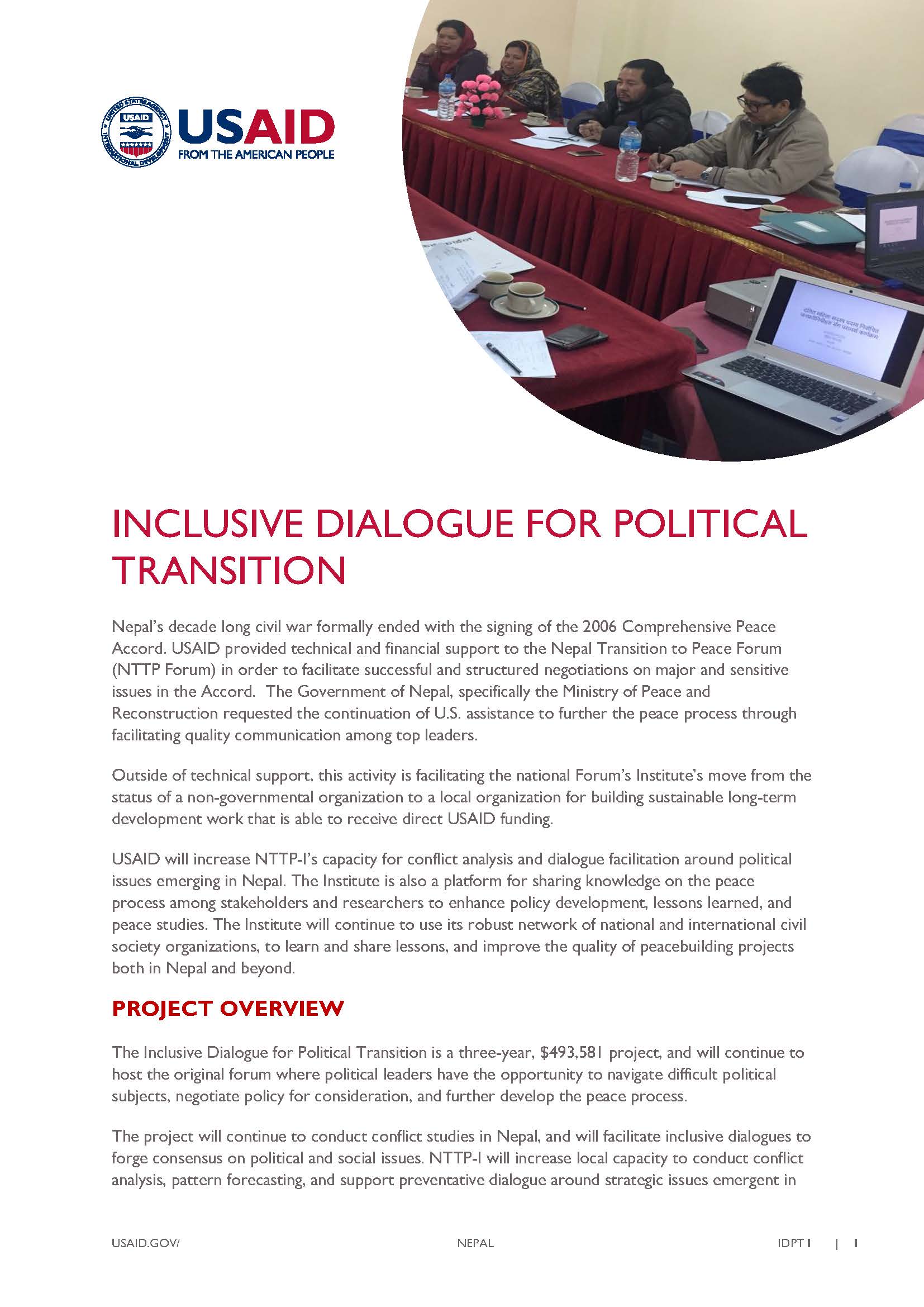 Fact Sheet: Inclusive Dialogue for Political Transition