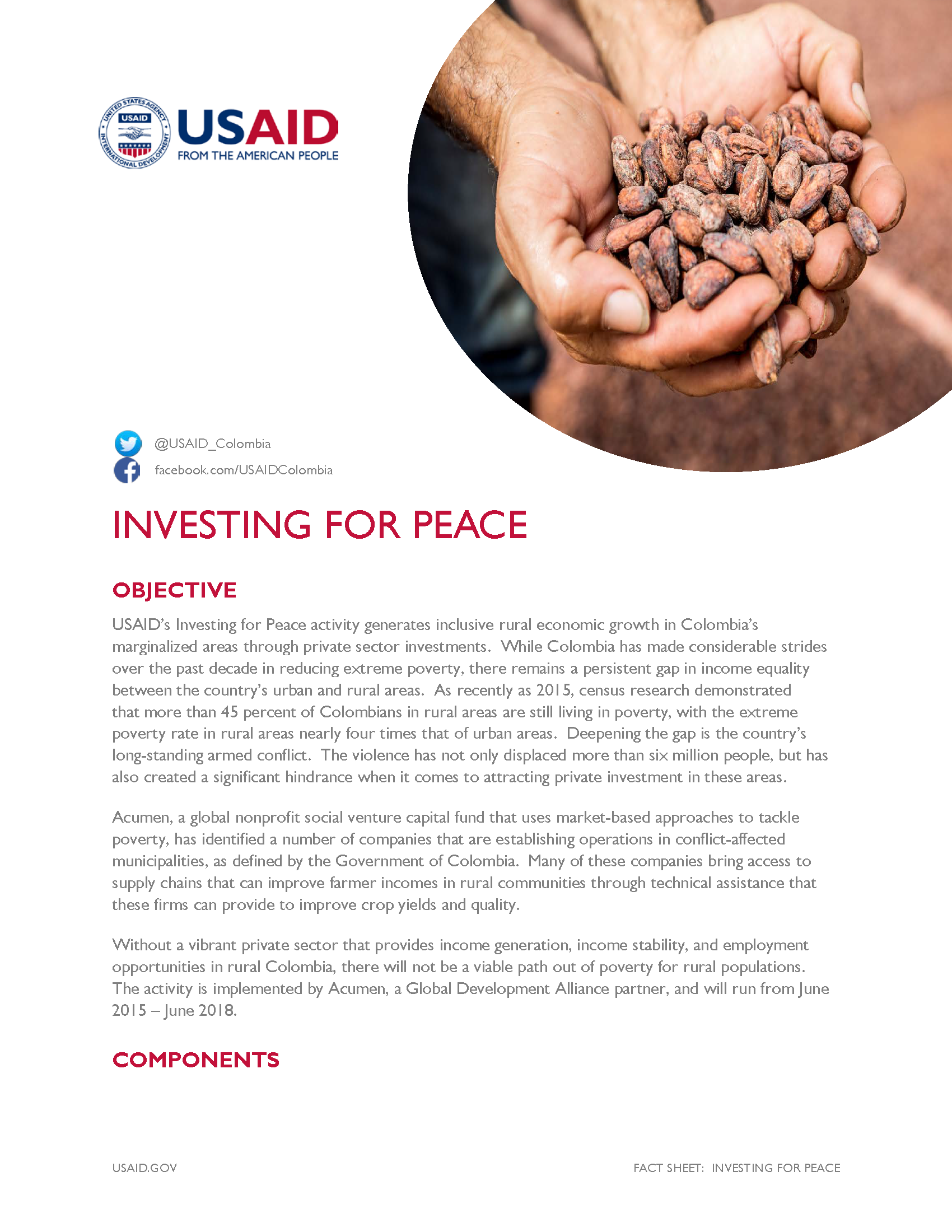 Investing for Peace Fact Sheet