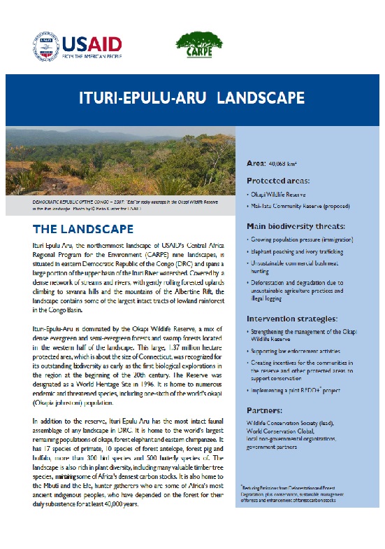 Ituri- Epulu-Aru Landscape Fact Sheet