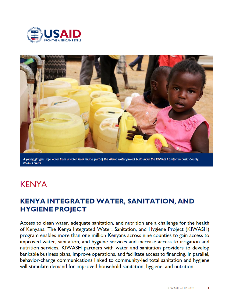 Kenya Integrated Water, Sanitation, and Hygiene fact sheet