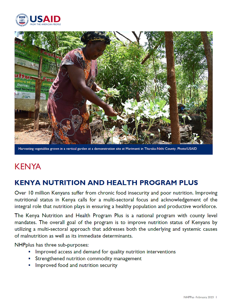 Kenya Nutrition and Health Program Plus