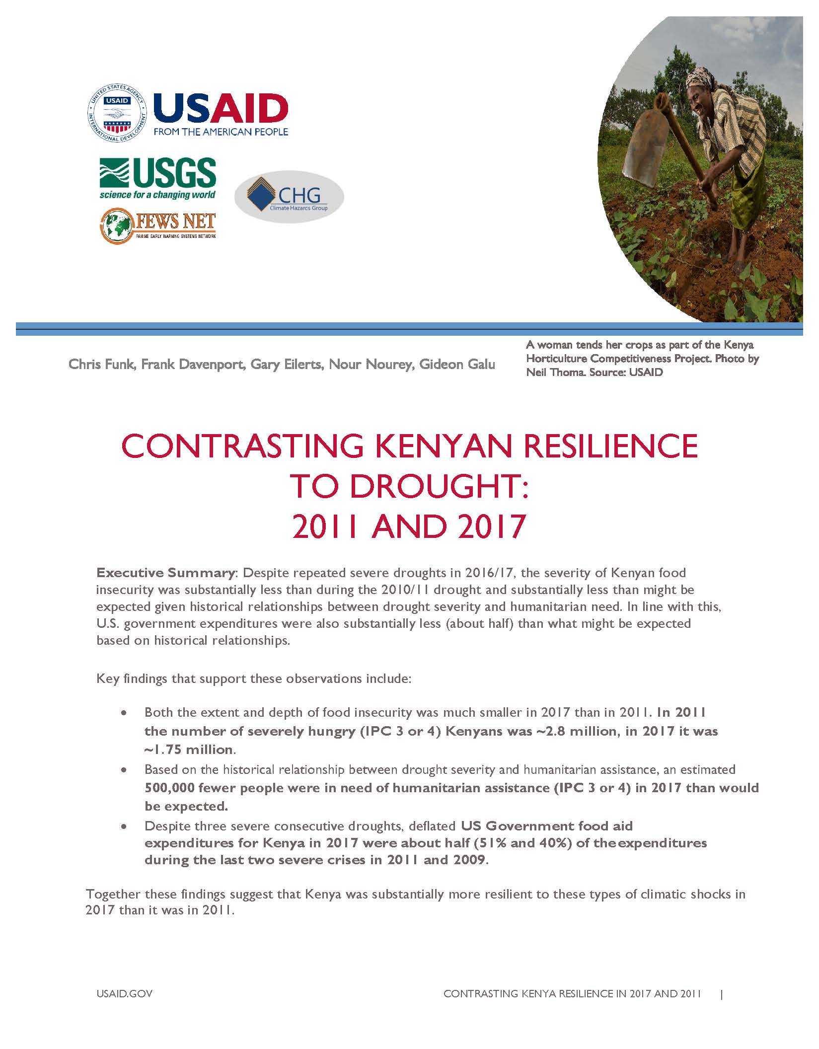 Contrasting Kenyan Resilience to Drought: 2011 to 2017 report (short version)