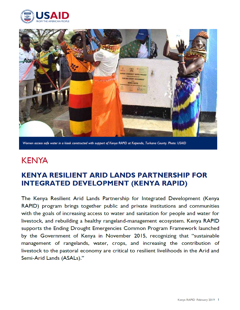 Kenya Resilient Arid Lands Partnership for Integrated Development (Kenya RAPID) Fact Sheet