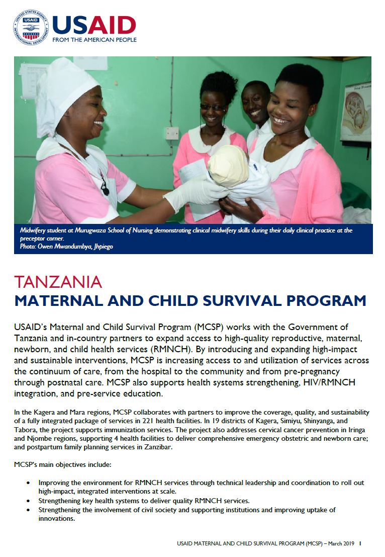 Maternal and Child Survival Program - Fact Sheet