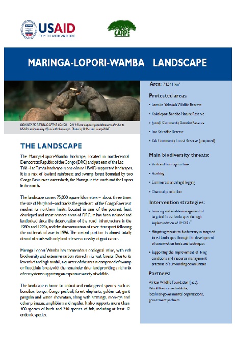Maringa- Lopori- Wamba Landscape Fact Sheet