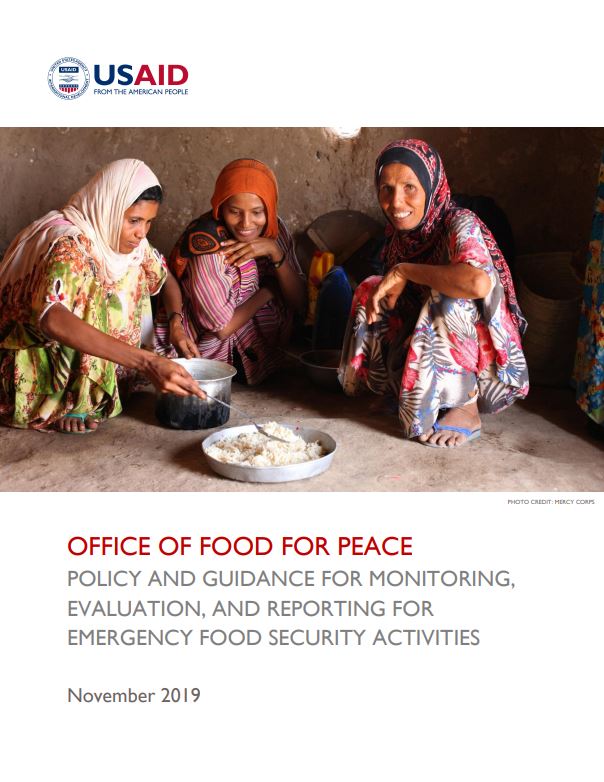 FFP Policy and Guidance for Monitoring, Evaluation, and Reporting for Emergency Food Security Activities