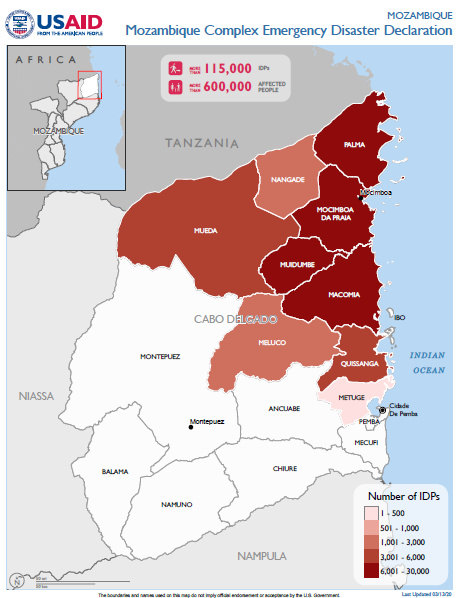 Mozambique Complex Emergency Map - 03-13-2020