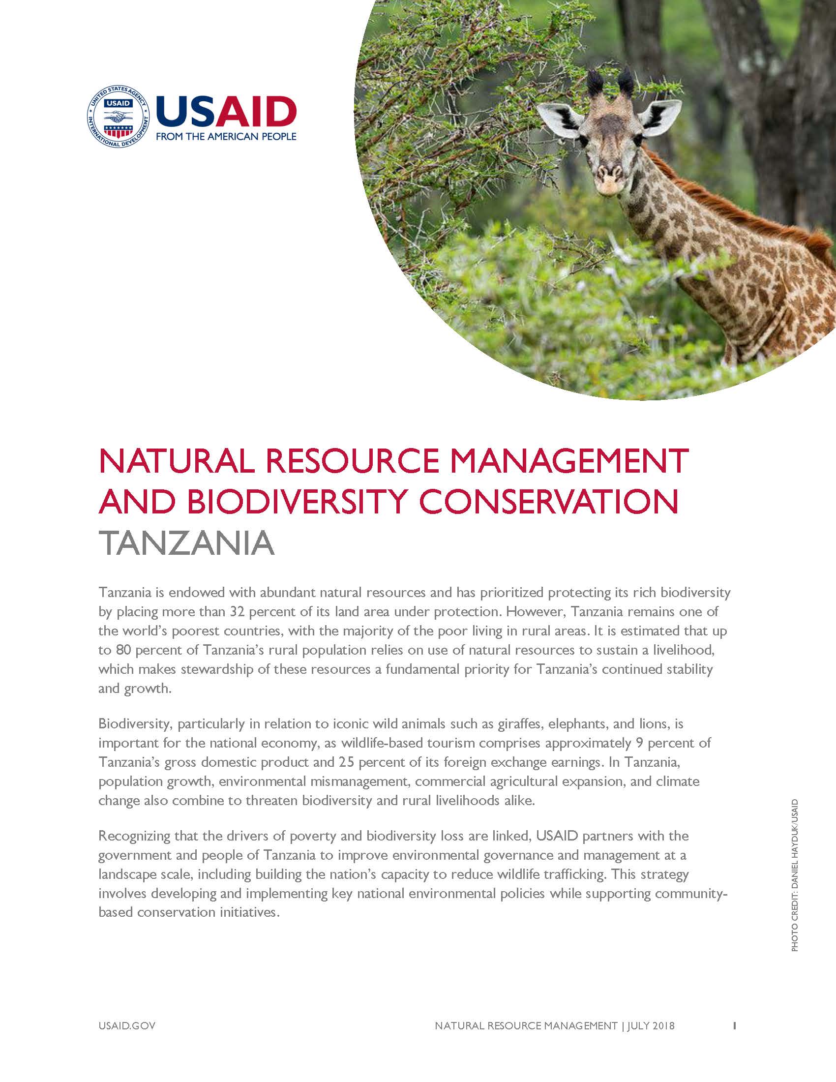 Tanzania Natural Resource Management Fact Sheet