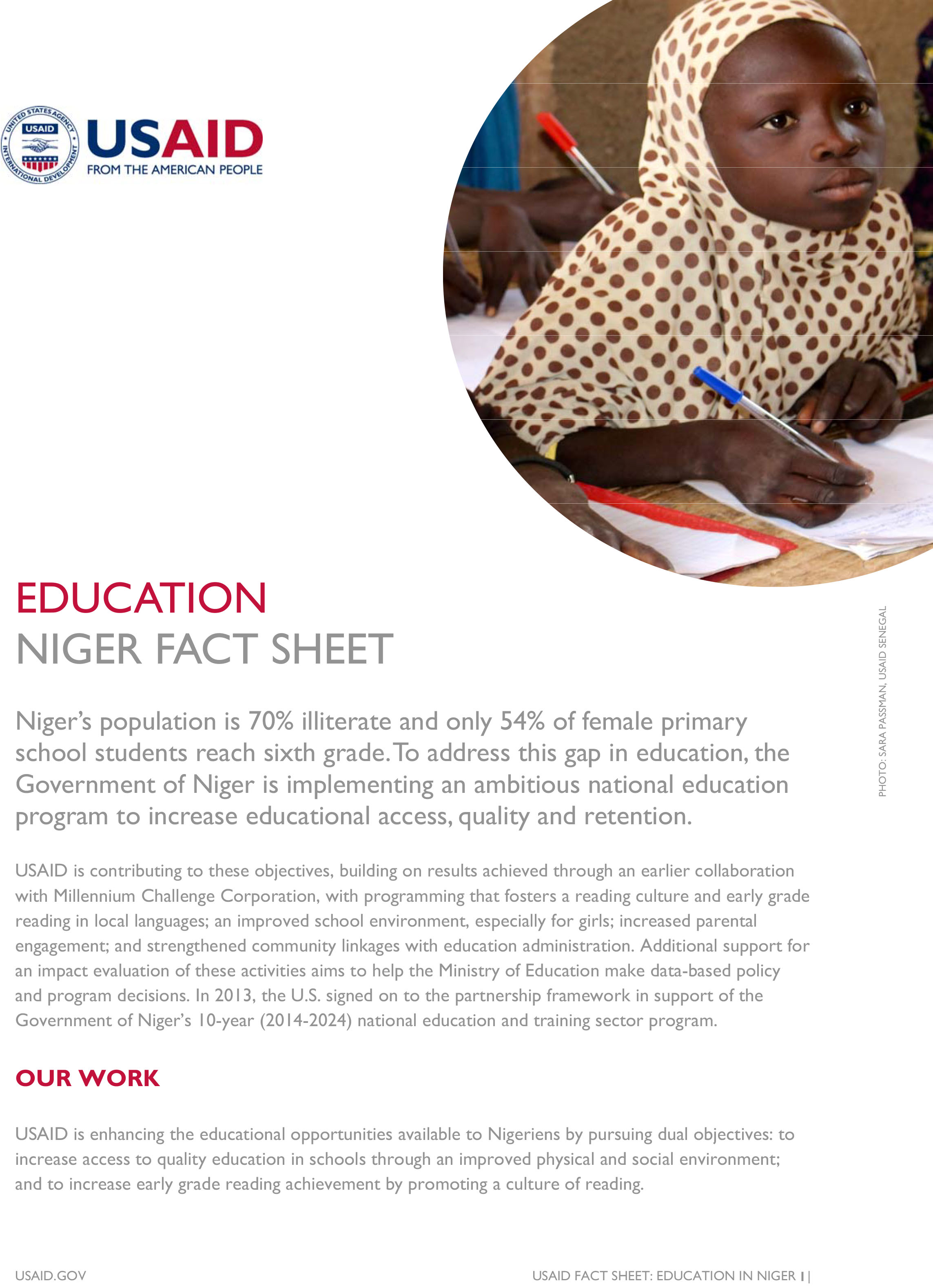 Niger Education Fact Sheet