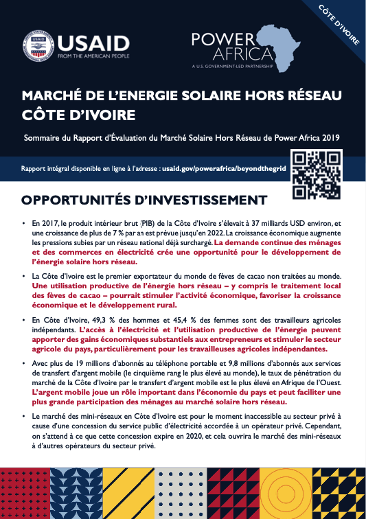 Power Africa: Market Assessment Brief Côte d’Ivoire French