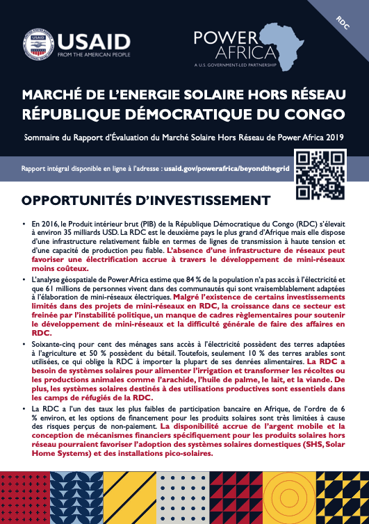 Power Africa: Market Assessment Brief DRC French