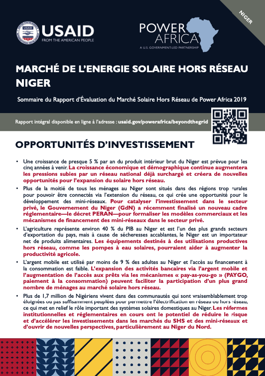 Power Africa: Market Assessment Brief Niger French